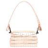 Vivienne Westwood Saturn Logo Flat Handle Crocodile Pattern Calfskin Shoulder Bag Women shoulder bag Pink 46030001WL00A2G401