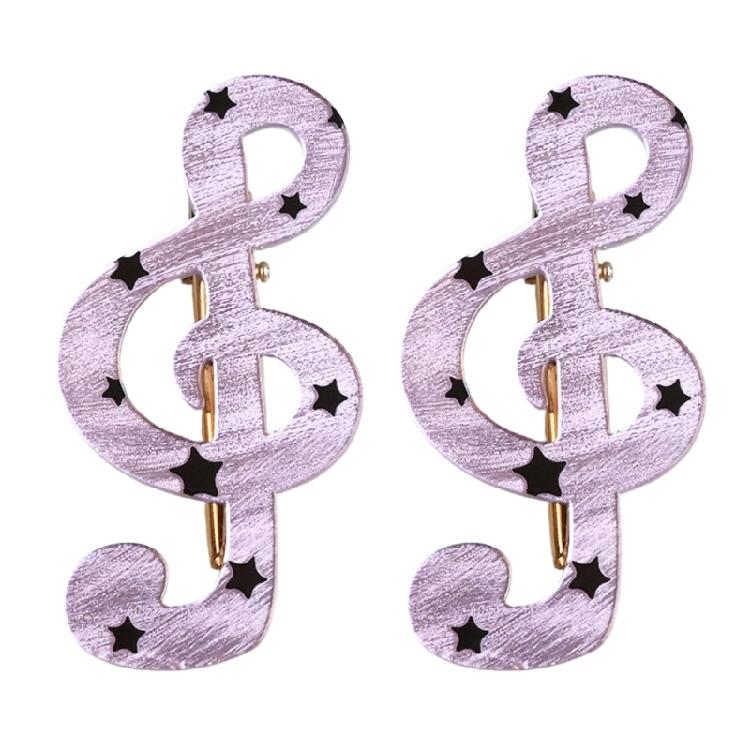 2 Piece Lovely Star Dot Music Symbol Hair Clip Safe Acrylic Hair Decorations Barrettes Present For Kids Adults
