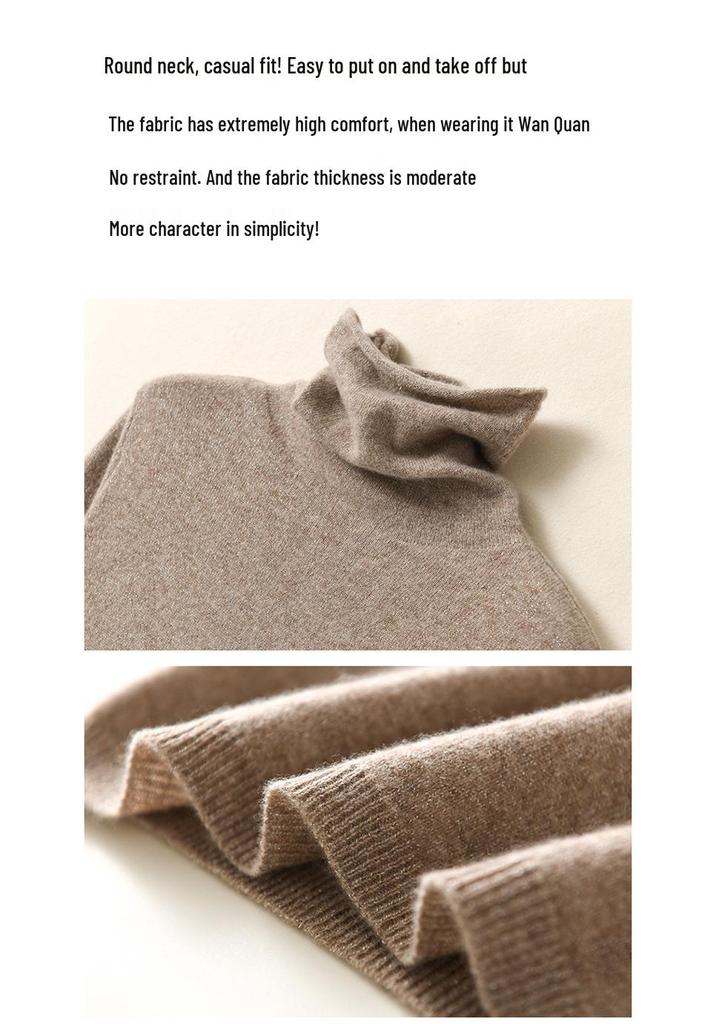 2024 Autumn/Winter Women's High Neck Pure Wool Sweater: Slimming, Warm, Versatile, and Stylish Pullover