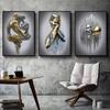 Statue Art Canvas Painting Decor Romantic Abstract Poster Modern Living Room Bedroom 3pcs Metal Figure