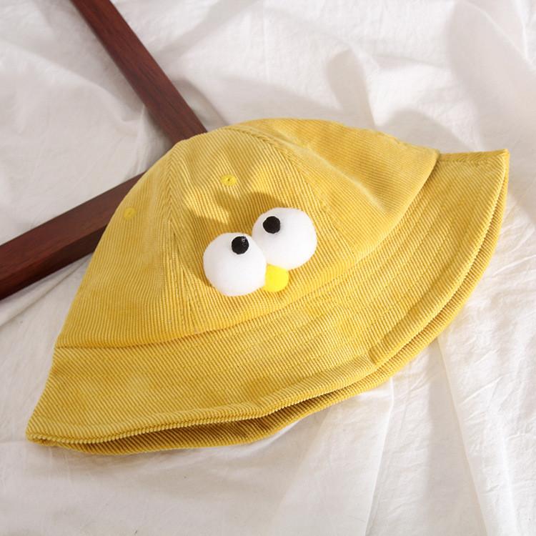 

Korean Style Large Brim Cartoon Corduroy Children s Bucket Hat Adorable Baby Fisherman Cap For Boys And Girls Fashionable Sun Protection