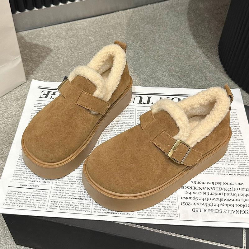 Thick-soled Boken Shoes, Women's Fleece and Thickened Snow Boots, New Women's Shoes, Cotton Shoes