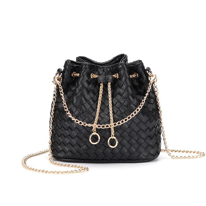 Handtasche, Damen gewebte Bucket Bag, Mini Umhängetasche, Trendige Damenhandtasche