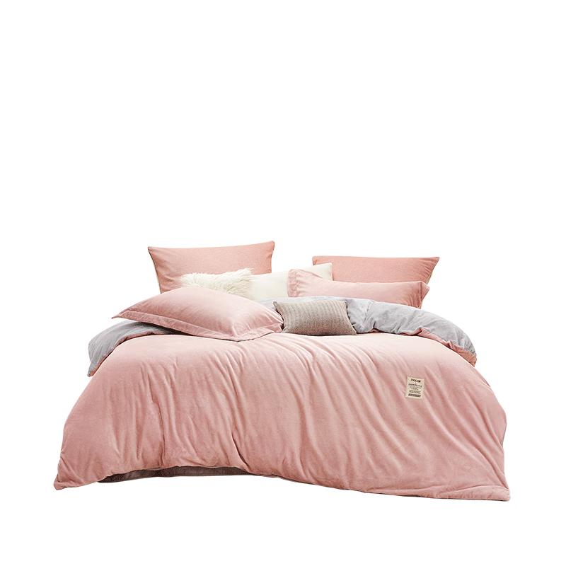 LOVO Luolai Flannel Milk Velvet Anti-Static Bedding Set 1.2m Bed (Duvet 150x215cm)