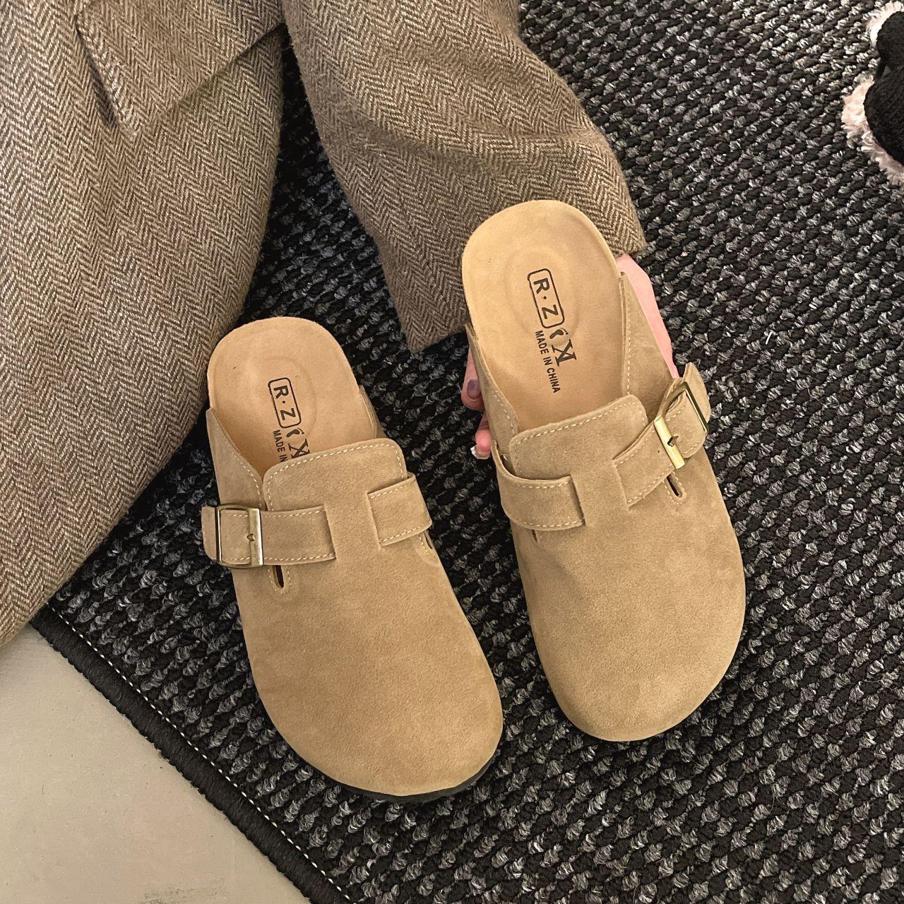 

Горячий ветер Бокен обувь женская 2025 весна и осень новая верхняя одежда повседневная ретро удобная сумка Бокен головные уборы полутапочки женские 40