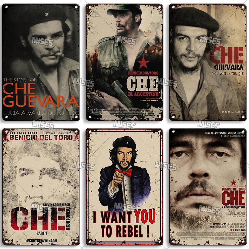 MISES 2008 Klassisk Film Che Guevara Metallaffisch Gammal Metallplåt Retro Metallplatta Väggplatta Hemklubb Industriell Dekor