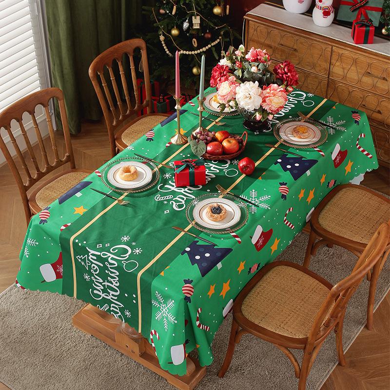 Tablecloth 1PCS Waterproof and Grease Proof Dining Table Upholstered with Polyester Fabric