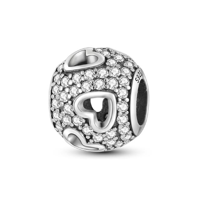 925 Silver Color Star Moon Heart Safety Chain Cz Beads Angle Wing Pendant Fit Charms Bracelet Diy Women Original Jewelry