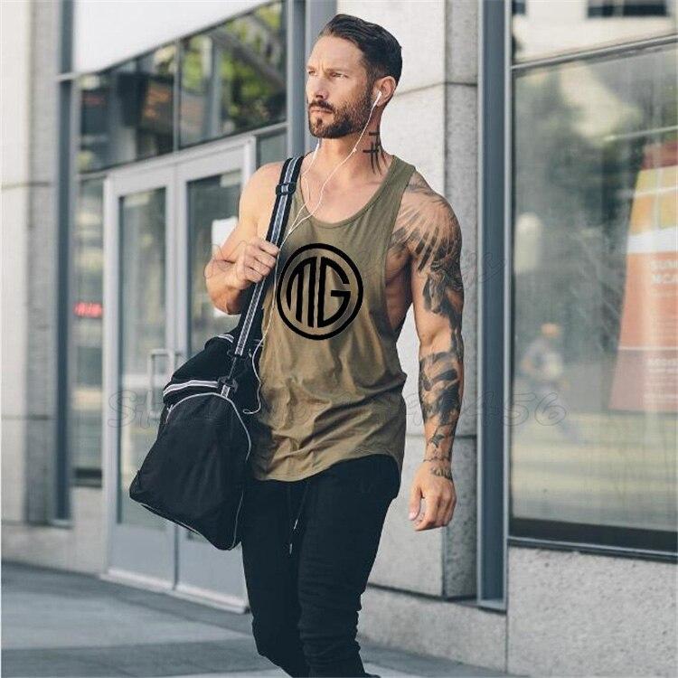Muscleguys Brand Fitness Mens Tank Top Bodybuilding Clothes Gyms Shirts Slim Fit Vests Cotton Singlets Muscle Stringer Tanktop