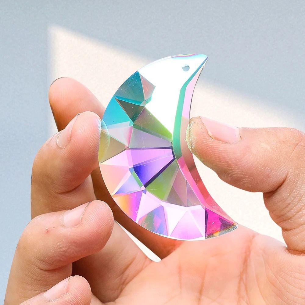 50mm Rainbow Maker Half Moon Glass Prism Suncatcher Crystal Prisms  Sunlight Collection