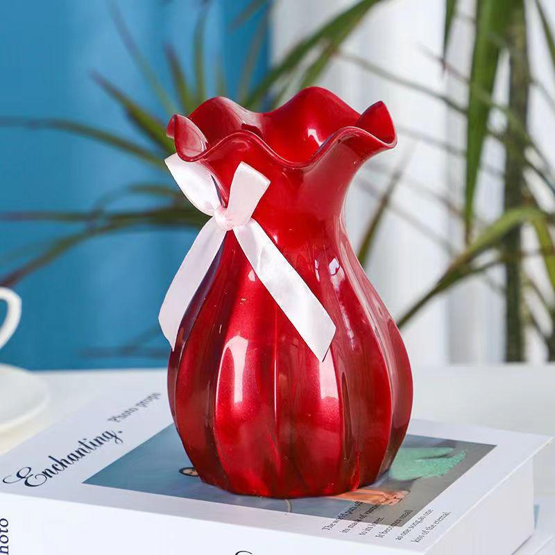 Vază din plastic cu frunză de lotus pentru depozitarea apei: Decor pentru casă și dulap TV