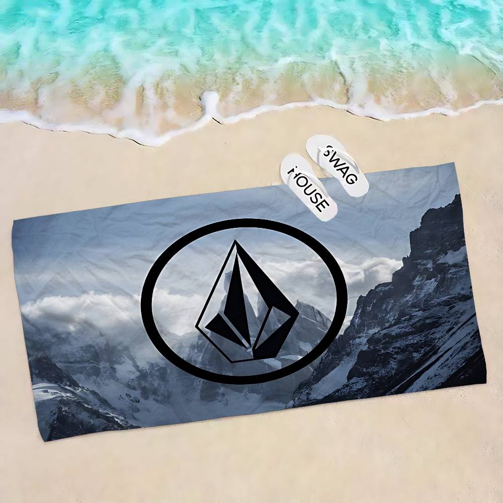 V-Volcoms LOGO Beach Towel Colorful Bath Towels for Girl Microfiber Quick Dry Sand Free Beach Yoga Spa Gym Pool