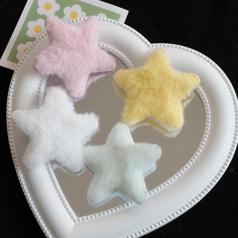 2-12pcs Women Plush Star Hair Side Bangs Clip Trendy Sweet Ornament Barrettes Hairpins Girls Bobby Pin Headwear Hair Accessories