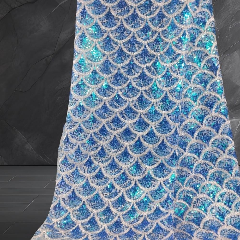 Laser Embroidery Mesh Gauze Sequin Mesh Lace Fabric  Performance Clothing Fabric