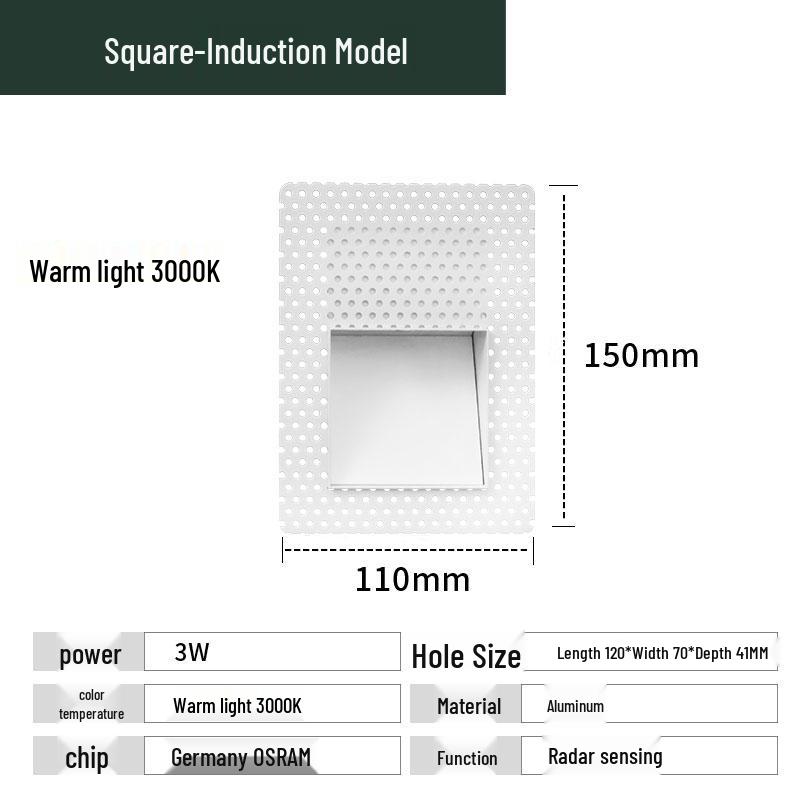 Recessed Frameless LED Stair and Corridor Light