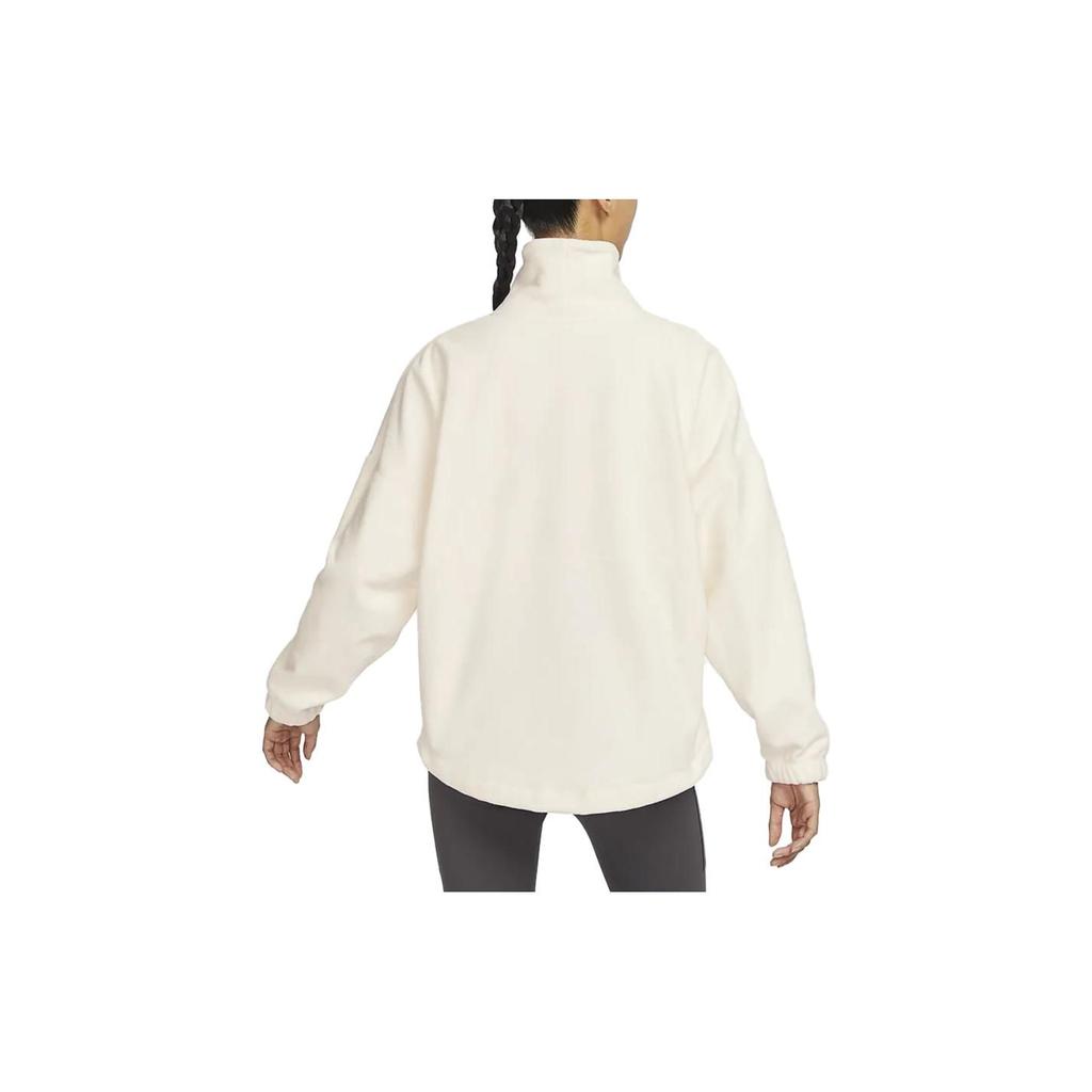 Nike Therma-FIT One Loose V-Neck Fleece Sweatshirt Women Tops Light-Ivory FB5643-110