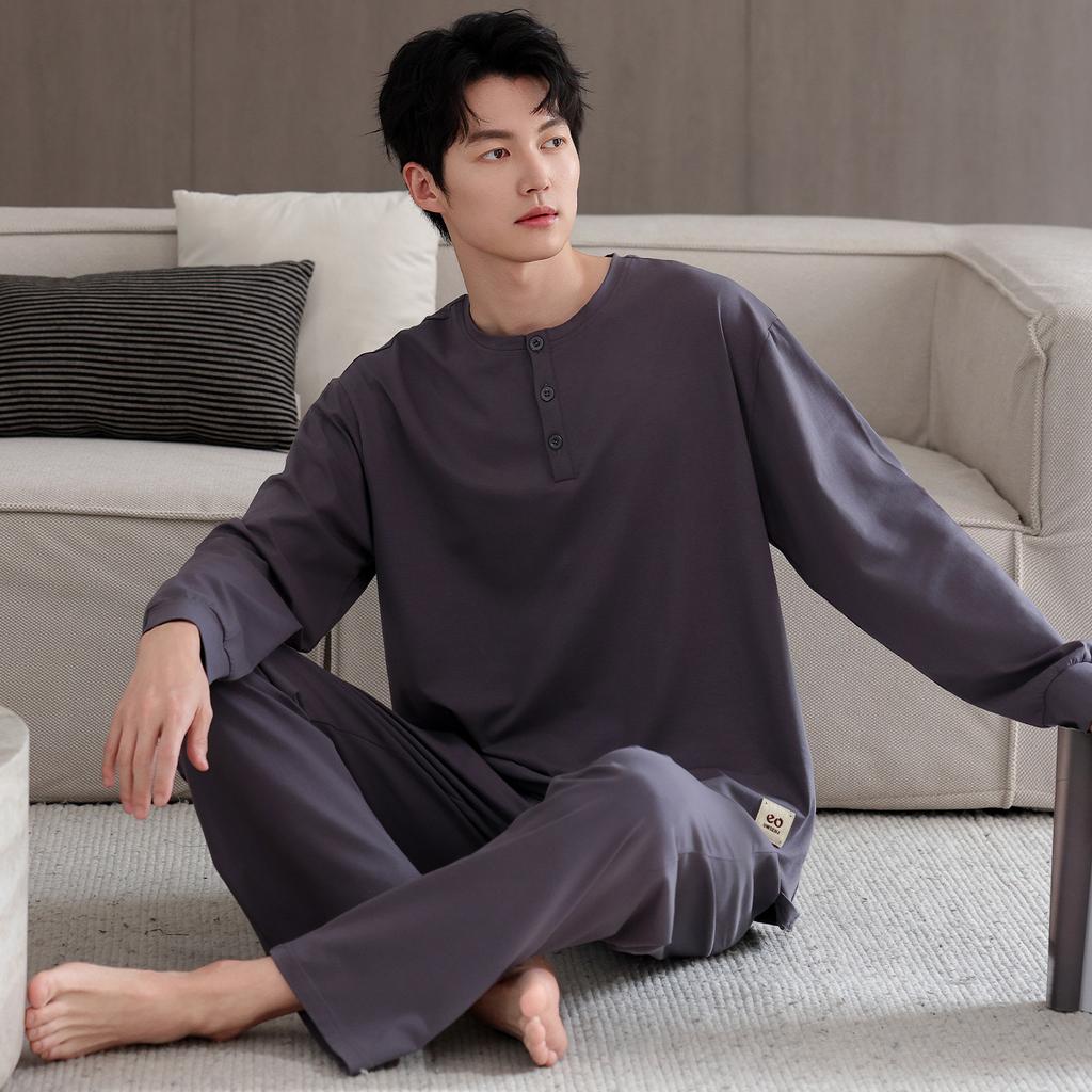 Pajamas Men's Spring and Autumn Cotton Long Sleeve Men's Autumn 1011 New Casual Wear Autumn and Winter Thin Homewear