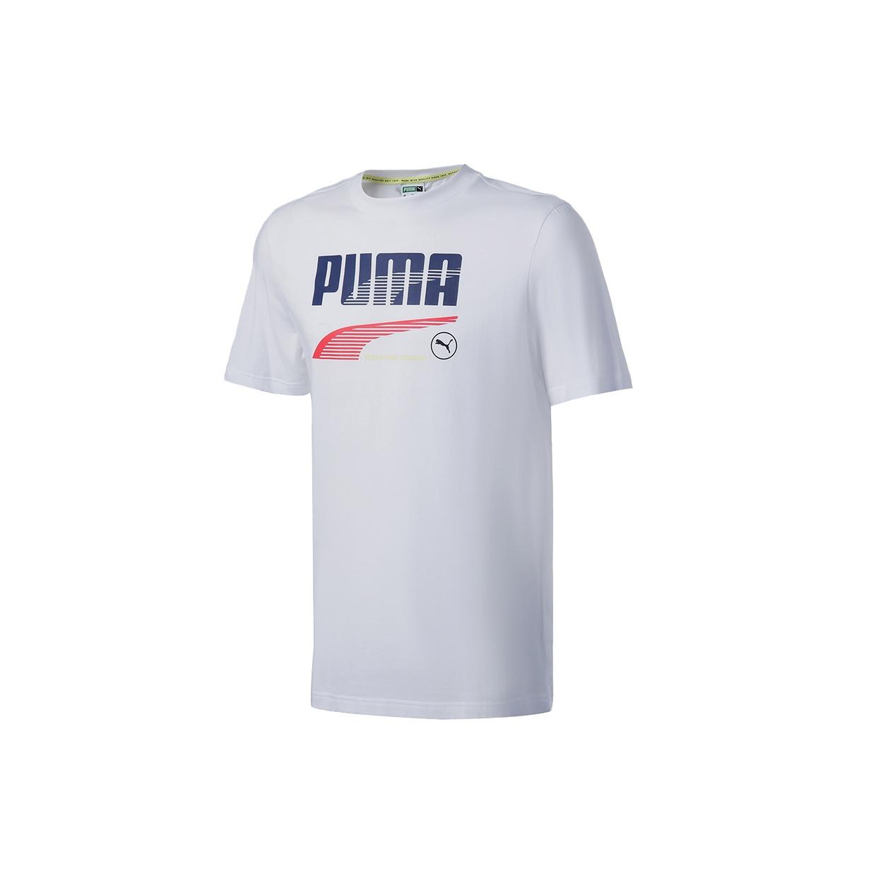 PUMA Team Graphic Tee White Men s 532704-02 L