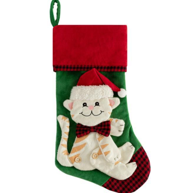 Festive Cat Sock Ornament: Large Christmas Tree Stocking for Pets