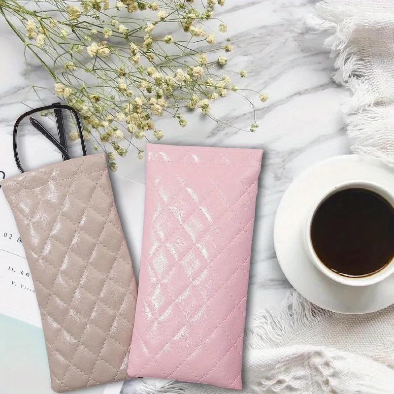Soft Sunglass Case Eyeglass Case Women Sunglasses Pouch Squeeze PU Leather Portable Eyeglasses Pouch Sunglasses Sleeves