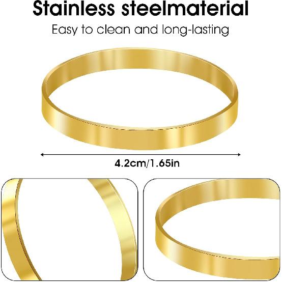 Round Modern Gold Napkin Rings Set of 12, Perfect for Cloth Napk, Weddings, Parties, Ramadan & Easter, Table Decor