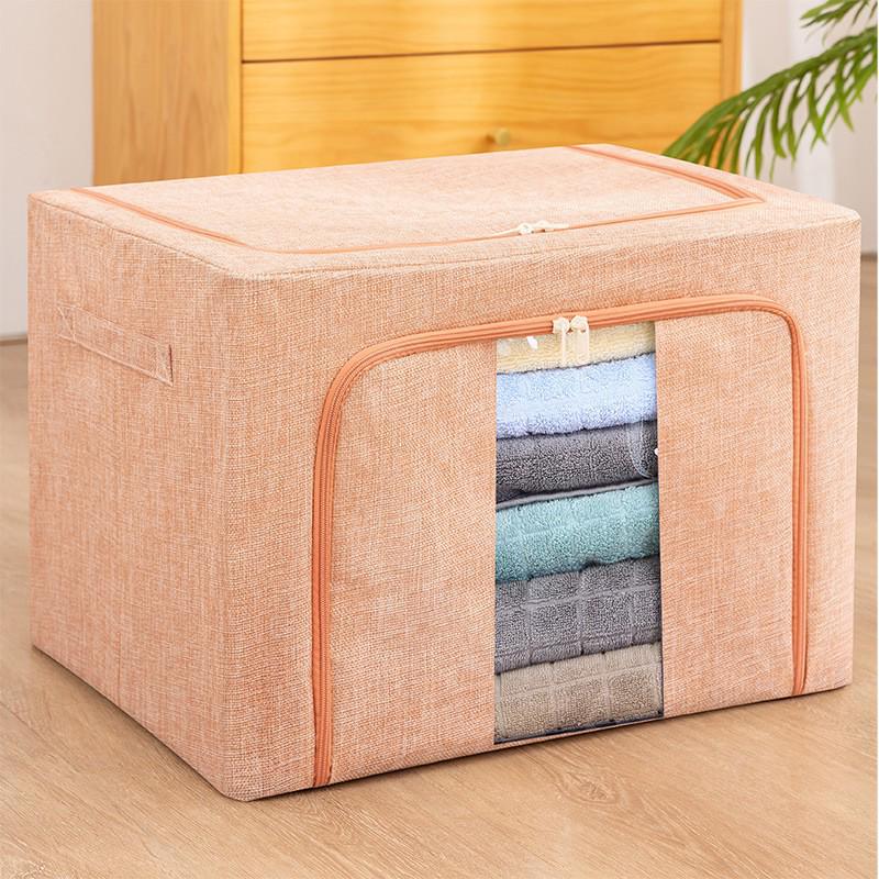 Steel Frame Waterproof Clothes Storage Box - Large Transparent Moisture-Proof Organizer for Quilts