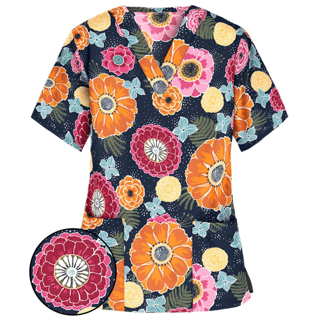 Women Short Sleeve V-neck Tops Working  Blouse