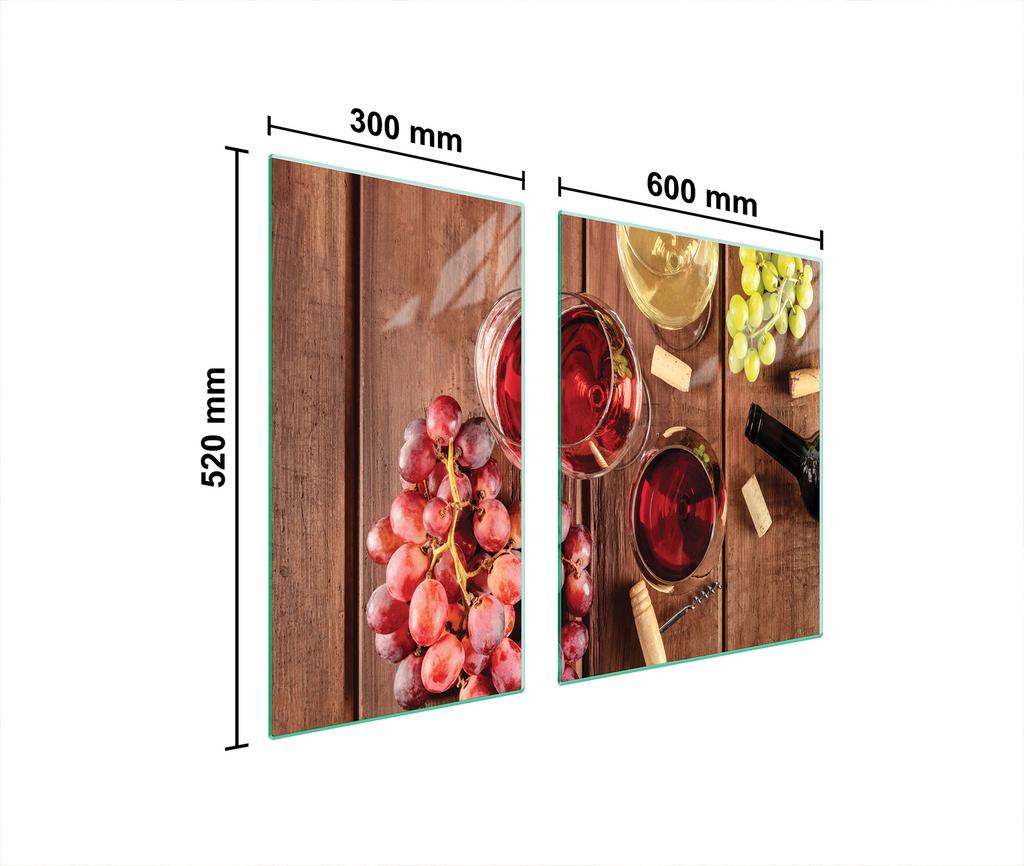 SZKLANA PŁYTA OCHRONNA NA KUCHENKĘ 90x52 WINO