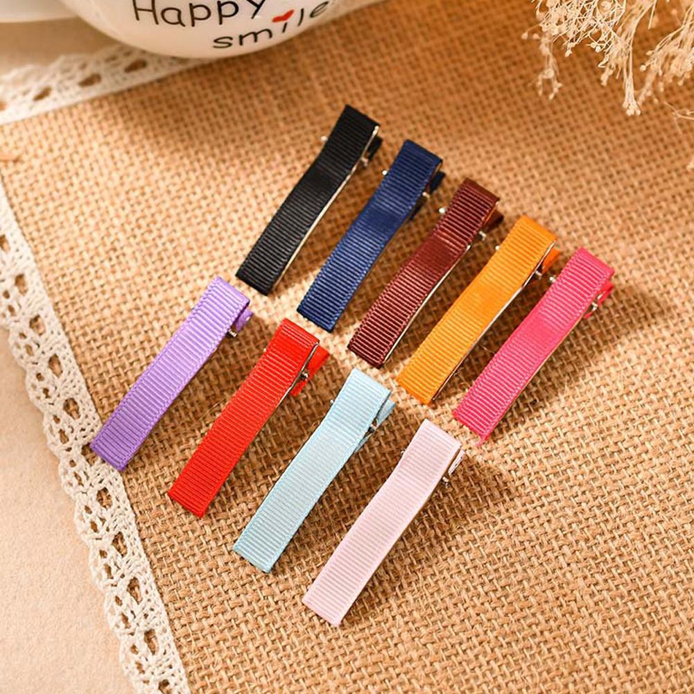 10PCS DIY Handmade Hairclips For Women Basic Bows Hair Clips Coverd Ribbon Hair Barrettes Handicraft Hair Accessories