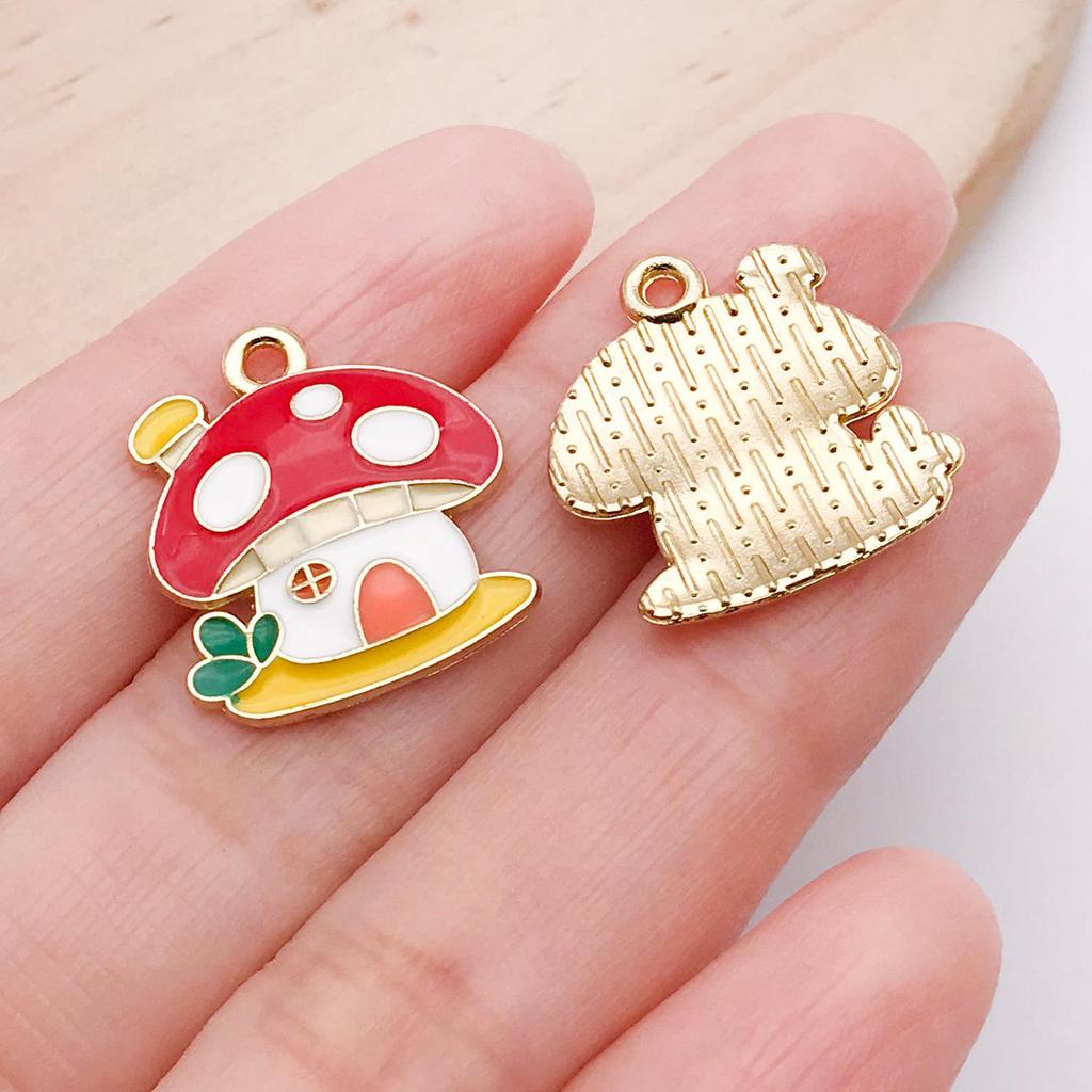 Mushroom House Oil Drop Pendant: 20 Styles for DIY Necklaces, Bracelets, Keychains & Jewelry Accessories
