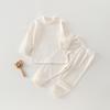 Unisex Autumn Cotton Baby Pajama Set: Boneless Shoulder Snap, Infant & Toddler Pants