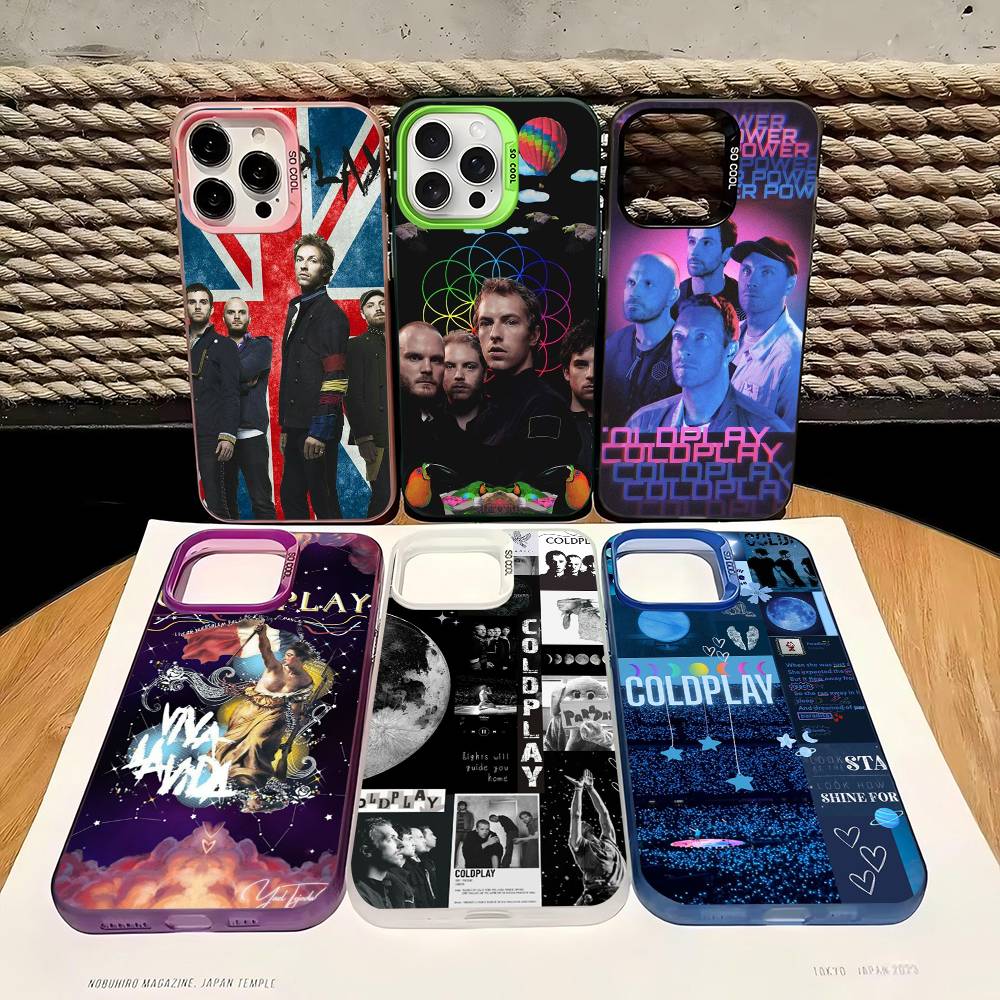 Pop Rock Band C-Coldplay Phone Case Color Silver Shell For IPhone 17 16 15 14 13 12 11 Pro Max Plus