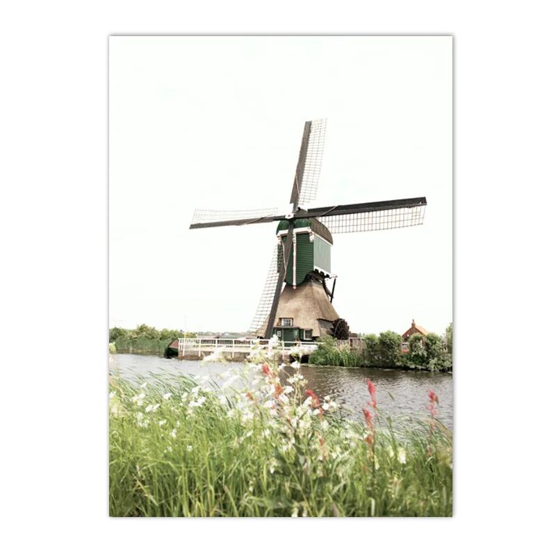 

Весна Соняшник Вітряк Ферма Сільська Рослина Квітка Настінне Мистецтво Картина на Полотні, Жовтий Плакат Ідеальний Декор Вітальні 21x30cm No Framed