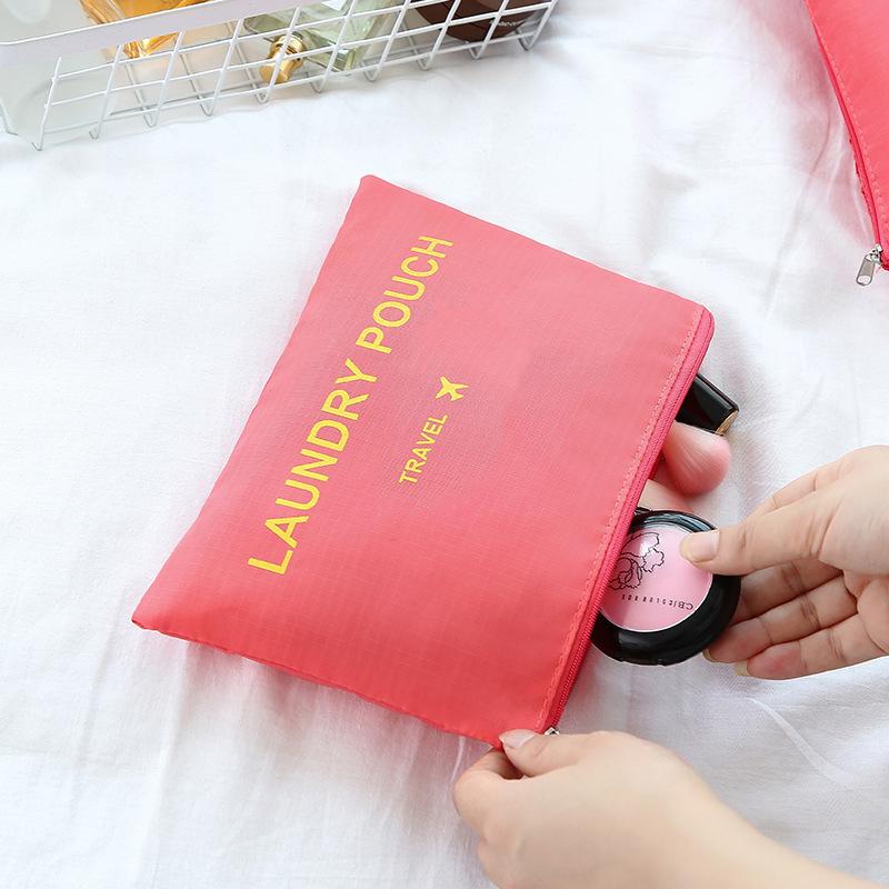Travel Waterproof Nylon Zipper Mesh Storage Bag Set For Clothes Pouch Luggage Organizer Container
