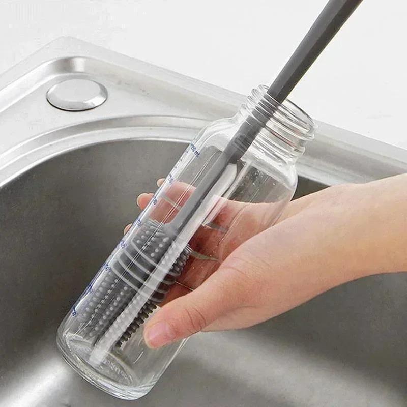 3pcs Silicone Bottles Brush Baby Bottles Clean Brushes Long Cleaning Brush Cup Brush for Scrubbing Useful Cleaning Product for Home