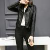 BARYPORY PU Leather Biker Lightweight Leather Winter Synthetic Leather Women's Jacket, Jacket, Coat, Warmth, (JP, Alphabet, L, Black)