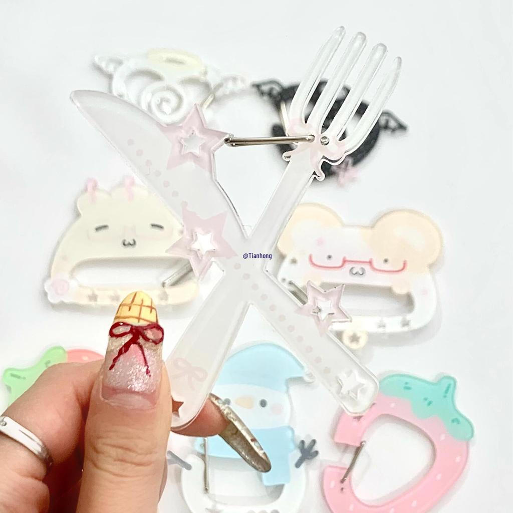 2025 Cute Cartoon Carabiner Keychain: Mengmeng Knife & Fork Ita Bag Pendant