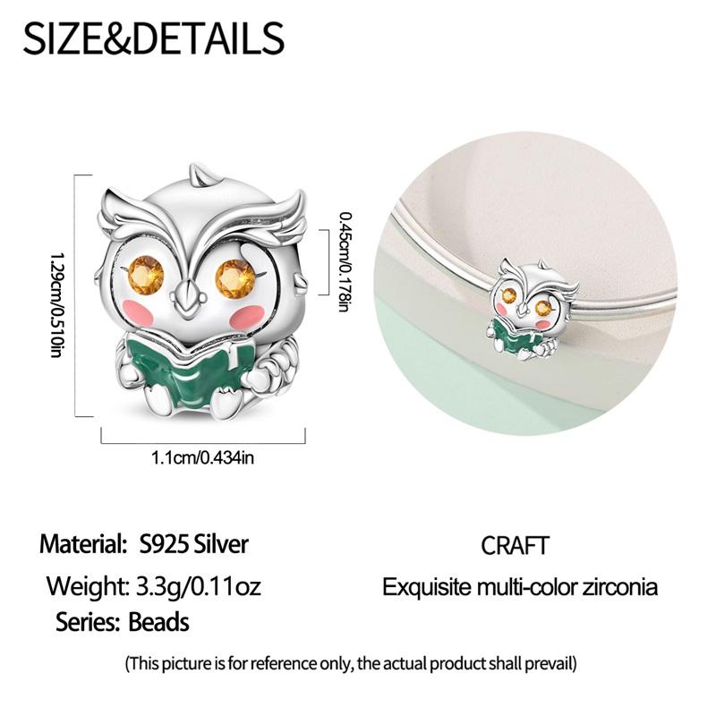 925 Silver Learned Little Animals Series Charms Pendants For Necklace Original Bracelet DIY Birthday Women's Fine Gifts