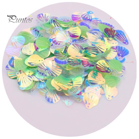 

Многоцветные декоративные блестки в виде ракушек, портативные овальные голограммы, пайетки в виде русалки, блестки для повседневного использования зелёный