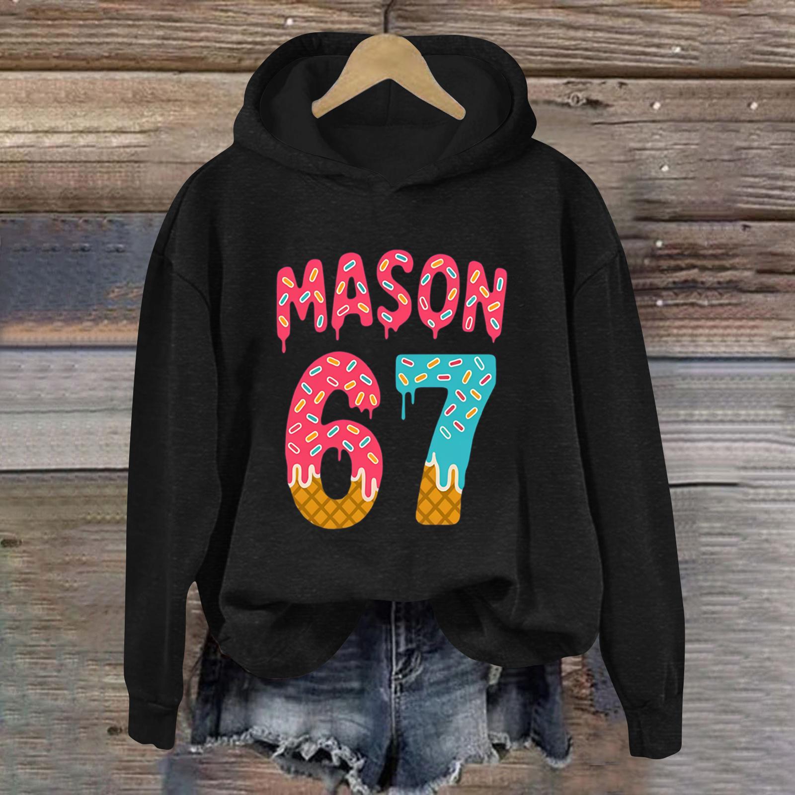 

Women s Fashionable Casual Long-Sleeved Printed Hooded Sweatshirt M чёрный