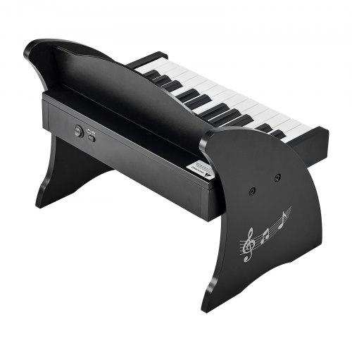VEVOR Kids Piano Keyboard, 25 Keys Wooden Digital Piano for Kids, Mini Music Educational Instrument Toy with Realistic Sound, Dual Power