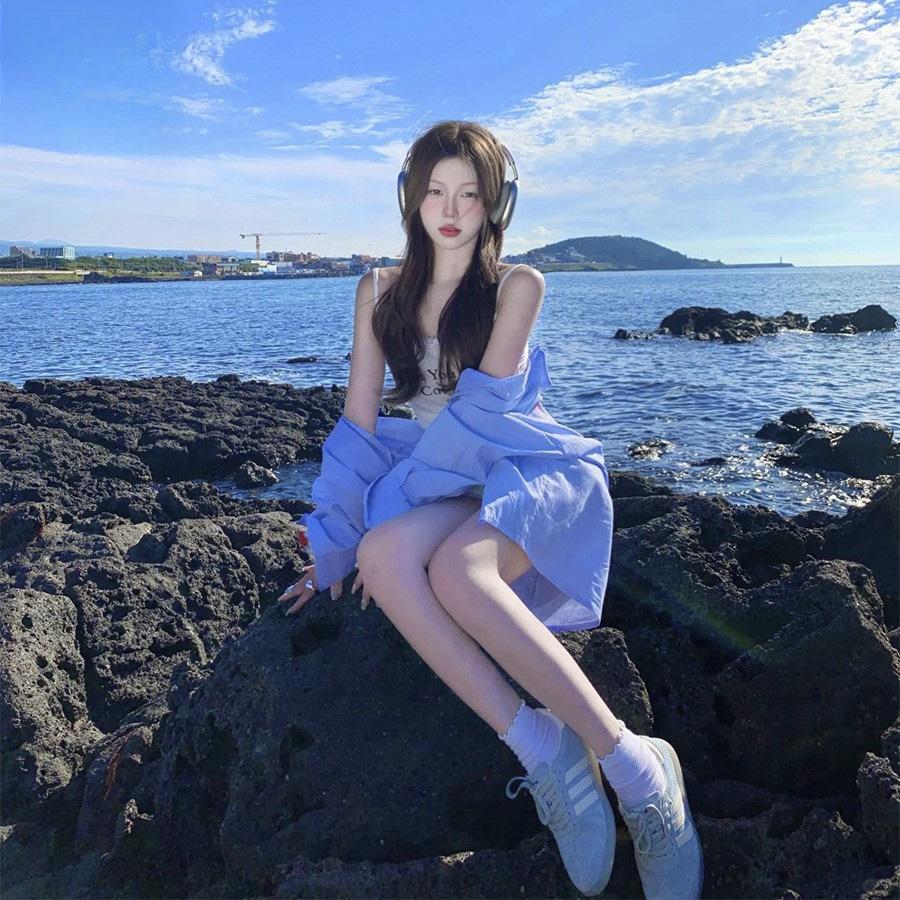 Korean version of baby blue casual women's shoes 2025 autumn new flat-bottomed German training shoes women's retro Forrest Gump shoes sports board s