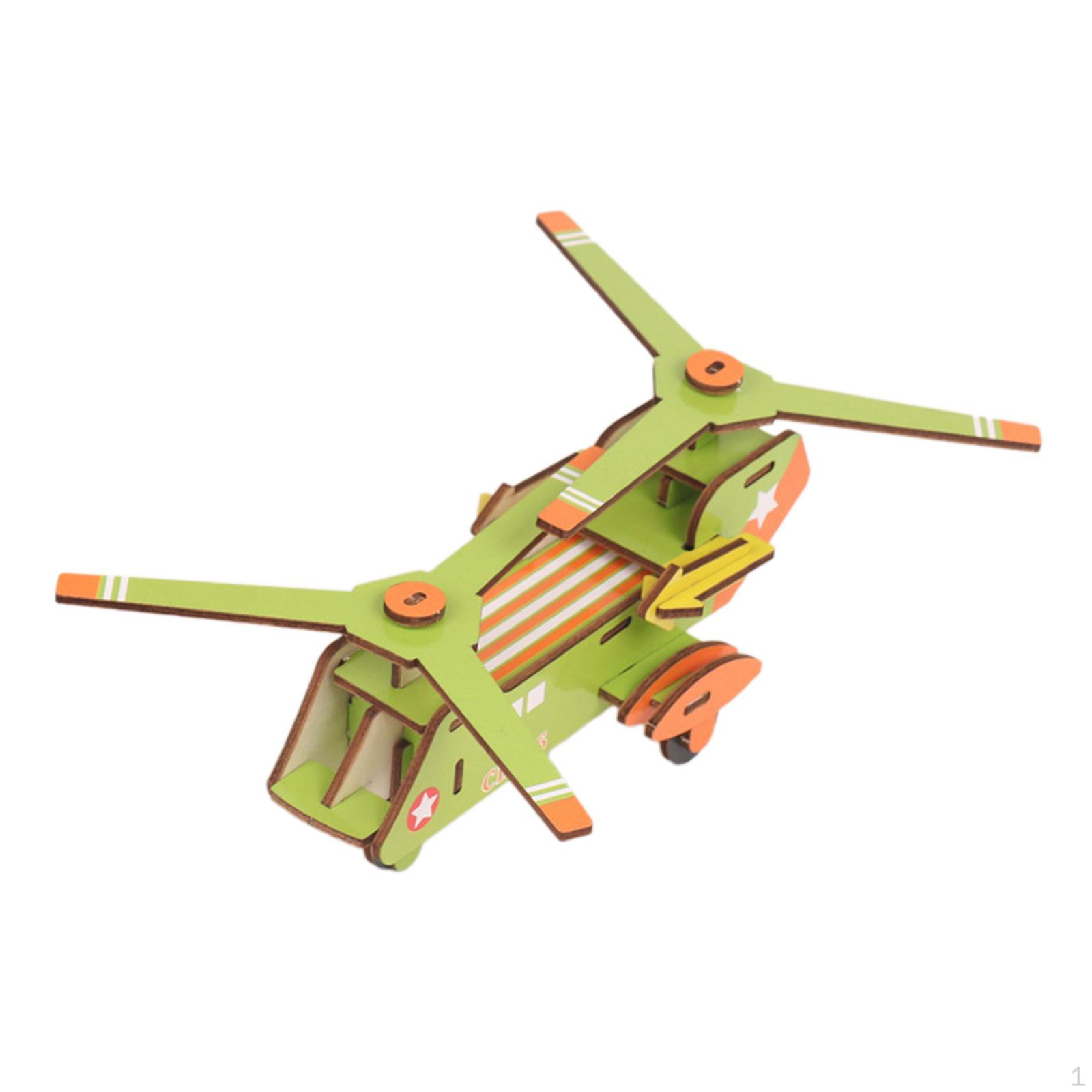 3D DIY Wooden Puzzle Airplane Model Building/enhance Brain Functions/assembly Style B