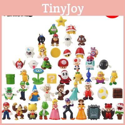 48ks Super Mario Bros Luigi Akční figurky Sada Ozdoby na dort Netoxické Nevyblednoucí