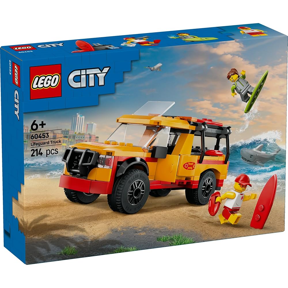 LEGO City Lifeguard Rescue Truck Toy for Kids 6-9 Years Building Blocks Vehicle Playset 60453