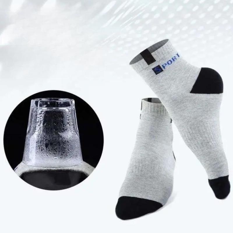 5 Pairs Men Casual Socks Solid Color Sports Sweat-absorbed Comfortable Socks