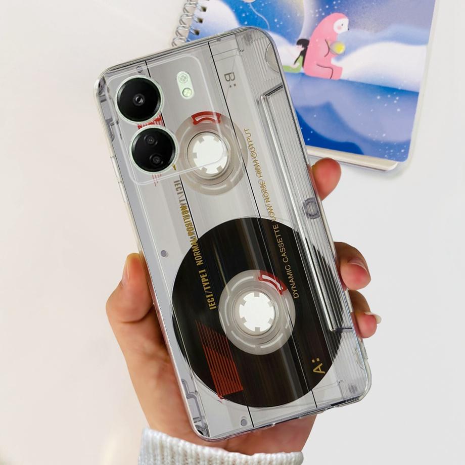 For Xiaomi Poco C65 Case for PocoC65 Silicone Funda Para Capa Coque Soft Phone Cases Back Cover Marble Flower Pattern Shockproof