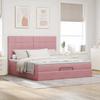 Ottoman Bed with Mattress Pink 180x200 Cm Velvet