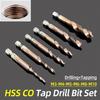 Komposit-Schraubgewindebohrer HSS-CO Gewindebohrer-Satz 1/4" Sechskant Spiralbohrer-Gewindebohrer Aufbohrer Titan Weichmetall Gewindebohrwerkzeuge