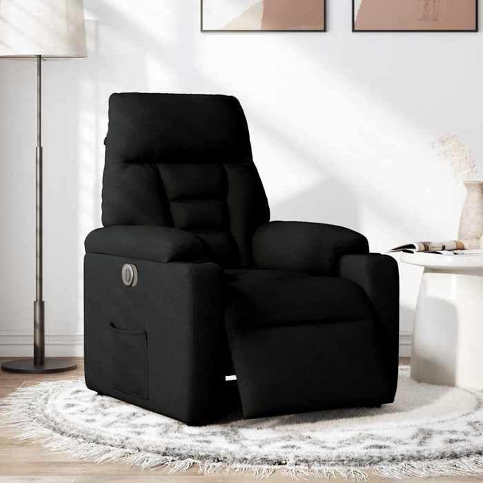VidaXL Fauteuil inclinable électrique Noir Tissu 3303014